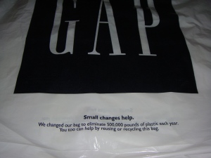 Gap plastic bag.